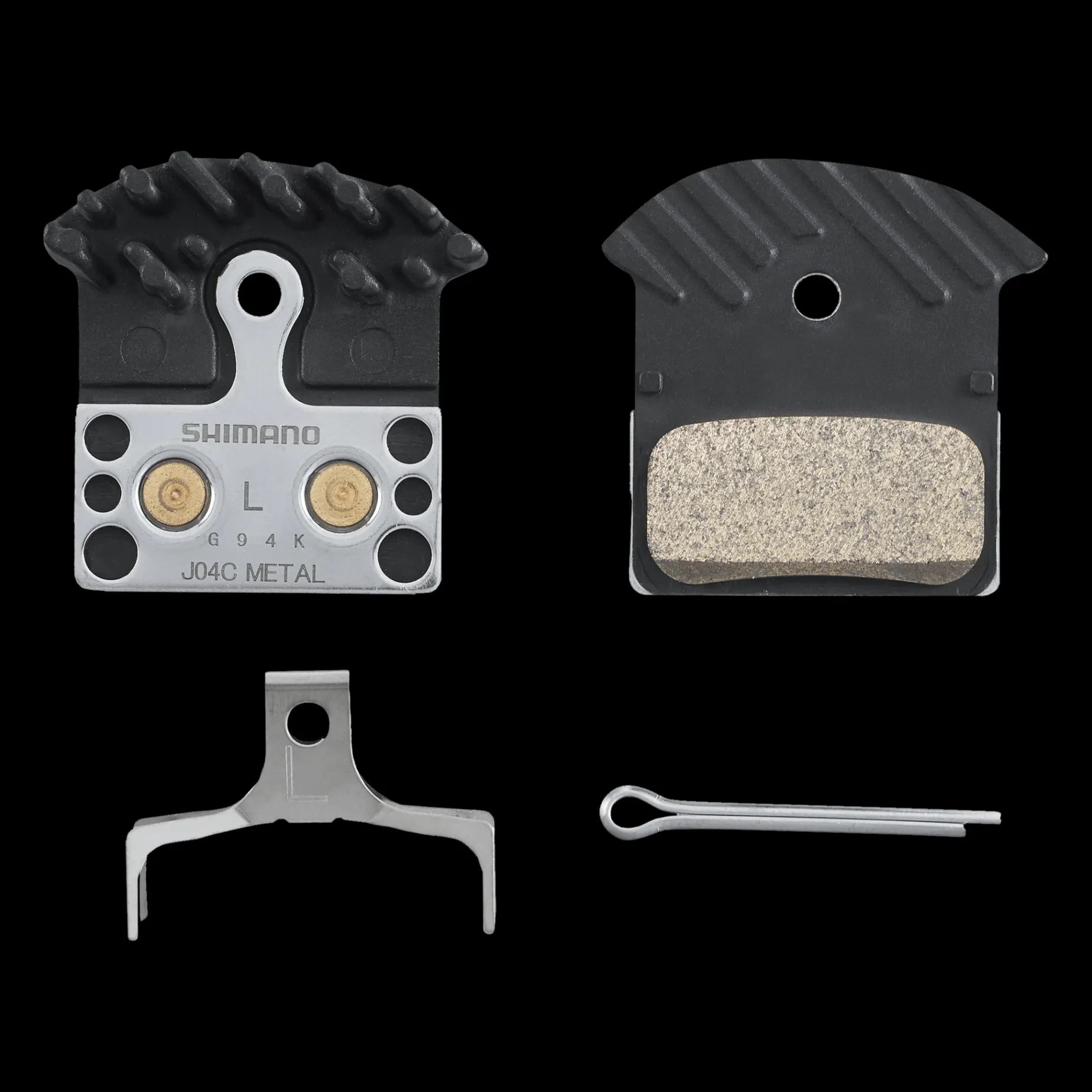 Brake Pads Xtr-Deore Metal W/Cooling Ribs, Bremseklosser