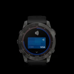 Fenix 7X Sapphire Solar, Carbon Gray Dlc Titan With Black Band, Multisportklokke, Unisex
