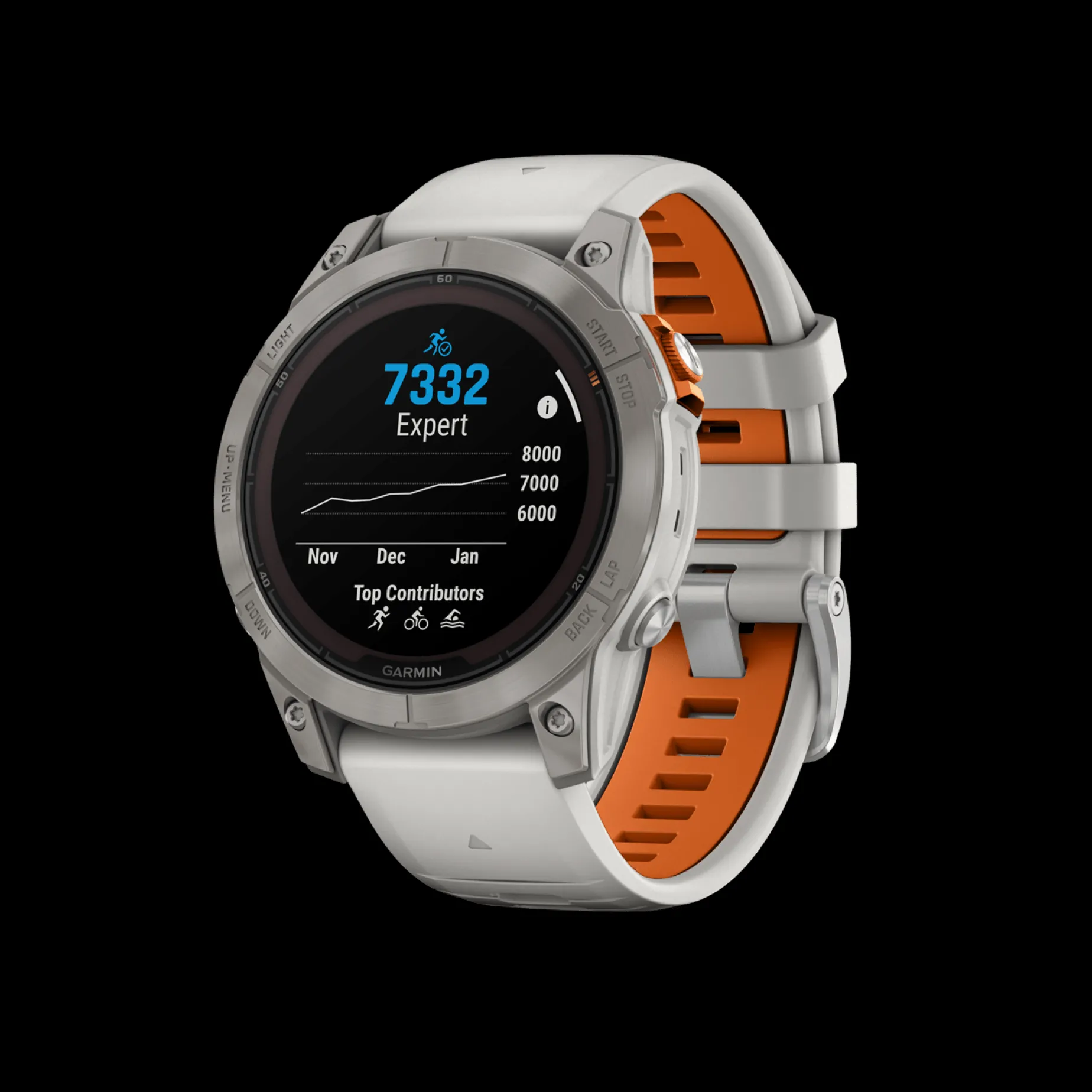 Garmin Fenix 7 Pro Sapphire Solar Edition, Fog Gray, Orange, Gps Smartklokke, Unisex