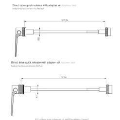 Tacx, E-Thru Axle Skewer 12 Mm X 1 Rear Wheel, Sykkelrulleaksling