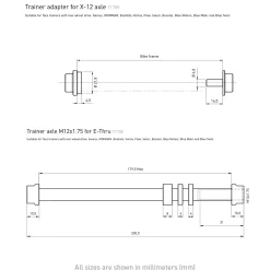 Tacx, E-Thru Axle Skewer 12 Mm X 1 Rear Wheel, Sykkelrulleaksling