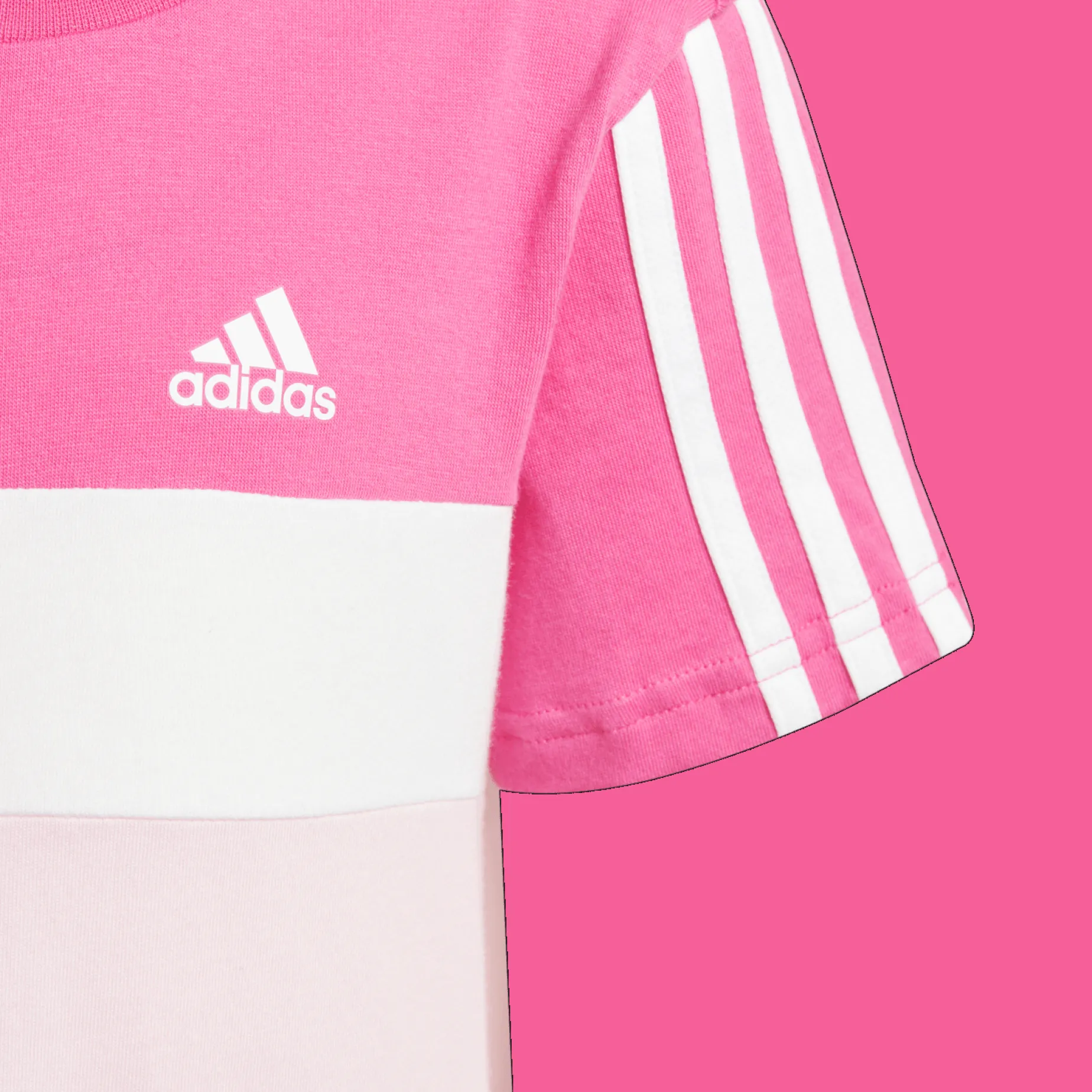 Tiberio 3-Stripes Colorblock Cotton T-Shirt, T-Skjorte Junior