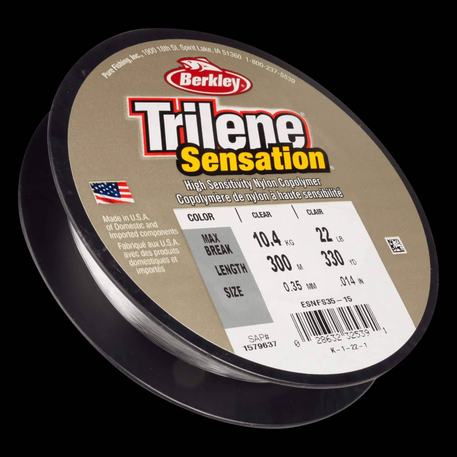 Trilene Sensation Mono 0.18Mm 300M Clear, Fiskesene Monofilament