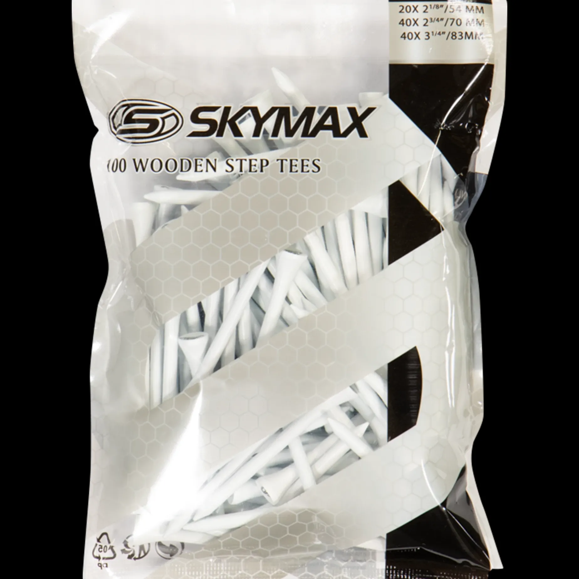 Wooden Tees 83/69/53 Mm (100Pcs), Golfpegger